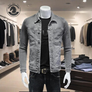 ANDSEEYOU 潮牌牛仔夾克外套男士 秋冬季新款潮流韓版時(shí)尚夾克上衣精品男裝 WSY-5027-H6628款 淺灰 XL