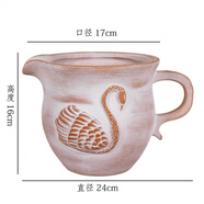 LZJV紅陶花盆新品浮雕復古創(chuàng)意童趣動物蝴蝶蜜蜂天鵝陽臺陶土(多花面) 單個復古天鵝杯 口徑17*高度16cm