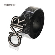 Cmierf Kuect（中國CKIR）時尚百搭商務休閑皮帶耐用頭層牛皮耐用褲腰帶自動扣 黑色 125cm CKIR-P1008