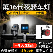 曼戈途自行車燈夜騎前燈防水手電筒強(qiáng)光充電式夜間騎行裝備單車山地車燈 智能電顯+光控（8-20h）+尾燈 【全系光控感應(yīng)】/暴雨級(jí)防水