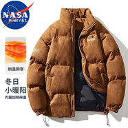 NASA MARVEL棉衣男冬季外套棉服外套加厚立領麂皮絨潮牌寬松百搭情侶裝男裝