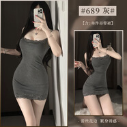 梵佳宜情趣內(nèi)衣大碼純欲包臀裙緊身性感高檔制服誘惑約會(huì)戰(zhàn)袍睡衣可外穿 【灰色】純欲蜜桃包臀裙（均碼80-130）