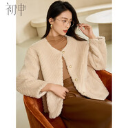 初申秋冬厚款毛絨外套女時(shí)尚圓領(lǐng)法式小香風(fēng)保暖休閑外套S144F6003
