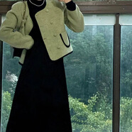 HUALIN FASHION小香風(fēng)綠色羊毛呢外套連衣裙兩件套 裙子【款】 單件 M 建議95-105斤