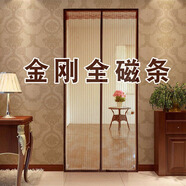 紗屋凈防蚊門(mén)簾金剛網(wǎng)磁性自吸全磁條夏季入戶門(mén)大門(mén)臥室門(mén)紗2025新款 咖啡條紋金剛網(wǎng)【贈(zèng)聚磁扣安裝包 170cm*230cm 免打孔 【寬*高】