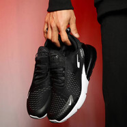 耐克（NIKE）Air Max 270男女大氣墊跑鞋AH6789 943345 943345-001黑白GS 36 有增高效果