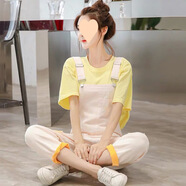 S.SOFEA糖果色牛仔背帶褲女寬松顯瘦減齡韓版學(xué)生連體褲2025春夏 168黃色背帶褲【單件】 M