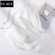 NY-RCE冬季加絨褲女小腳褲超厚高腰美式衛褲運動(dòng)褲休閑寬松長(cháng)褲高品質(zhì) 白色 XL