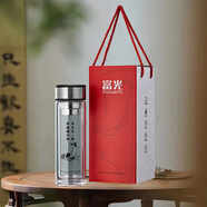 富光雙層玻璃杯大容量茶杯定制茶水分離泡茶個人刻字男生男士杯子 400毫升定制本來無一物 何處惹1