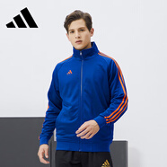 adidas阿迪達斯男女情侶款經(jīng)典條紋外套經(jīng)典休閑運動(dòng)服春秋季薄夾克 【春秋款LOGO】藍色 L （建議身高167-175厘米）
