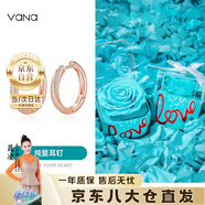 Vana圓圈耳環(huán)女生銀耳扣耳飾氣質(zhì)七夕情人節(jié)禮物送女朋友老婆 【真玫瑰花*禮盒套裝】