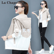拉夏貝爾（La Chapelle）短外套女裝2025年春秋新款韓版連帽時(shí)尚小個(gè)子外套風(fēng)衣上衣服女春 上米 M 【建議100斤以內(nèi)】