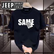 JEEP SPIRIT吉普短袖男裝夏季新款極簡(jiǎn)設(shè)計(jì)潮牌上衣 黑色【K953 SAME】男裝2024新款 S 建議90-100斤