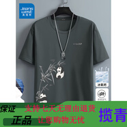 真維斯（Jeanswest）青少年運動(dòng)短袖男夏季速干冰絲T恤學(xué)生中國風(fēng) 深灰(墨竹熊領(lǐng)胸標_大右下標) M(170)(30天質(zhì)量問(wèn)題全額退) 均碼