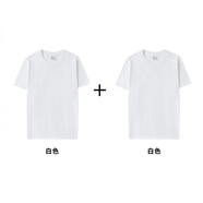 仙僖俫情侶短袖男兩件裝寬松休閑白色打底衫 白色+白色 20 L 105-120斤