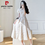 皮爾卡丹（PIERRE CARDIN）法式感溫柔風(fēng)連衣裙夏裝2025年新款仙女白色碎花長裙子女夏季 粉色花朵連衣裙 S 建議80--91斤