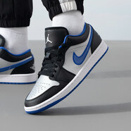 耐克AJ1板鞋男鞋AIR Jordan1黑紅腳趾低幫運動(dòng)鞋休閑鞋運動(dòng)訓練籃球鞋 553558-007  黑白/游戲寶藍/銀灰 45