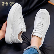 密克歐恩 MICK OWEN板鞋男透氣2025新款韓版潮白色厚底休閑網(wǎng)面低幫小白鞋子 8861白色 38