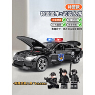 可六開(kāi)門合金警車玩具車兒童大號(hào)警察車仿真特警車小汽車模型男孩 M8特警車+武裝特警人偶X3 消防/警車/救護(hù)車