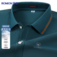 羅蒙【四面彈】短袖t恤男士夏季冰絲商務(wù)休閑翻領(lǐng)中年爸爸工裝POLO衫