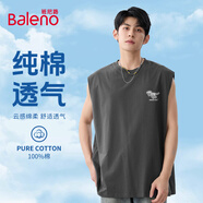 班尼路（Baleno）背心新款夏季男士恐龍印花痞帥運(yùn)動(dòng)上衣透氣親膚日常沙灘吸濕坎肩