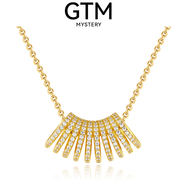 GTM女明星同款網(wǎng)紅達人多層線(xiàn)條項鏈輕奢銀飾品鎖骨鏈毛衣鏈 多層線(xiàn)條項鏈-金色