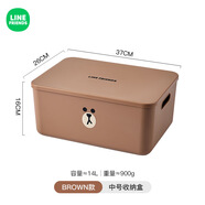 蔣之愛Line Friends內(nèi)衣收納箱布朗熊衣物收納盒可妮兔盒零儲物盒莎莉鴨 BROWN中款