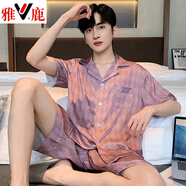 雅鹿睡衣男士冰絲短袖短褲男夏季夏天家居服薄款夏款2025新款寬松套裝 MYZ-510短短 2XL (150-175斤)