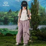 半度閑女童夏裝短袖套裝洋氣25新款兒童裝夏季t休閑兩件套潮 粉色  160