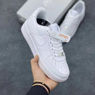 CLENIKEEDAIR NIKE莆田純?cè)哲娨惶?hào)高品質(zhì)AF1增高幫小白鞋百搭純白全白男 純白空軍（橡膠大底摩擦吱吱響） 36