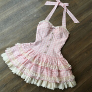 CXXPO甜美純欲風(fēng)蕾絲花邊掛脖連衣裙女2025夏新款多巴胺無袖氣質(zhì)蓬蓬裙 粉色連衣裙【早春連衣裙/連身1 S