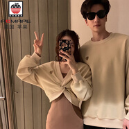 AEMAPE情侶裝秋季小眾設(shè)計(jì)感韓版衛(wèi)衣連衣裙女法式一裙一衣套裝潮 男杏色衛(wèi)衣 M （建議95-110斤）