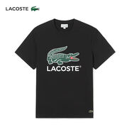 鱷魚(yú)新款夏季T恤圓領(lǐng)印花男女情侶同款休閑寬松時(shí)尚百搭短袖潮流 黑色 2XL 155-185