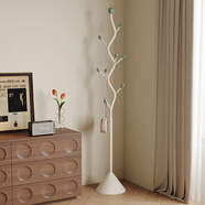 速立普SHULIPU衣架落地掛衣架臥室衣帽架房間客廳門(mén)口晾衣架小型立式掛包衣架子 S型衣帽架【奶油白】