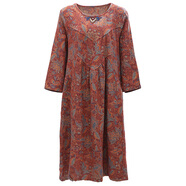 裂帛裂帛2025年春季新款中國風(fēng)刺繡碎花連衣裙紅色寬松顯瘦百搭長裙 花色 M  均色