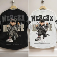 御魂短袖t恤男2025夏季寬松3D印花發(fā)泡刺繡半袖潮流國潮個(gè)性上衣 2件裝組合(黑色+白色) L 【125-145斤】