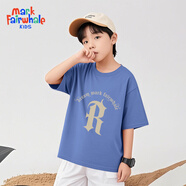 馬克華菲男童短袖t恤2025新款男孩衣服夏裝純棉童裝洋氣兒童上衣夏 m哥特靛藍 120 尺碼偏小，建議拍大一碼
