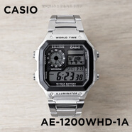 卡西歐（CASIO）手表男CASIO AE1000W1B運動腕表 多功能防水學(xué)生電子表 AE-1200WHD-1A 鋼帶
