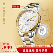天王（TIAN WANG）手表男 生日禮物18K金LOGO尊享版鋼帶石英表GS3731T.DD.T.KS