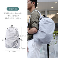 哇吲（WOW-IN）原創(chuàng)小眾書包男通勤輕便休閑雙肩包大容量電腦旅行登山背包女 灰色(大款)放15.6寸