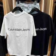 CALVIN KLEIN JEANS【高品質(zhì)】2025夏季C家新款刺繡浮雕重磅純棉圓領(lǐng)半截袖男女短T衫 白色-純棉/刺繡浮雕 2XL 碼【120-140斤】