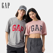 蓋璞【情人節】男女裝夏季純棉撞色貼布繡短袖T恤寬松上衣729134 粉色 S (165/88A) 亞洲尺碼