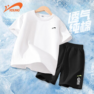 貴人鳥(niǎo)童裝男童短袖t恤套裝男孩夏裝中大童夏季運(yùn)動(dòng)短褲潮兒童兩件套