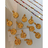 京蔻迪12星座金色錢幣吊墜彩色多巴胺串珠項鏈女輕奢小眾高感鎖骨頸鏈 2mm五彩鋯石項鏈/單鏈條