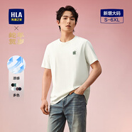 海瀾之家（HLA）短袖T恤男女情侶裝【蛇年發(fā)財】涼感短袖男夏季 米黃9B L 175/92A 推薦137~150斤