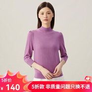 哥弟真的好（GIRDEAR）女裝煙管領(lǐng)金屬扣羊毛蔥紗針織衫女A301144 丁香紫 M (3碼)