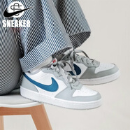 耐克（NIKE）男女鞋Court Borough Low 2 白藍低幫運動鞋青少年大童休閑鞋板鞋 BQ5448-117 36.5 【建議腳長23.5厘米】