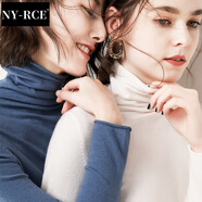 NY-RCE秋冬毛衣女加厚堆堆領(lǐng)修身長(cháng)袖短款套頭內搭針織打底衫 霧霾藍 S