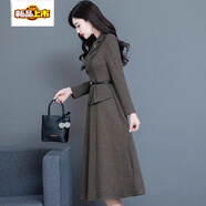 初徑輕奢感洋氣連衣裙春秋新款媽媽西裝假兩件上檔次十三行夏 咖色【名媛女裝高端/歐貨漂亮時(shí) M (適合85-105斤)