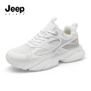 JEEP SPIRIT吉普男鞋網(wǎng)面老爹鞋男運(yùn)動(dòng)鞋男戶外跑步休閑鞋男 0310A 極地白 45